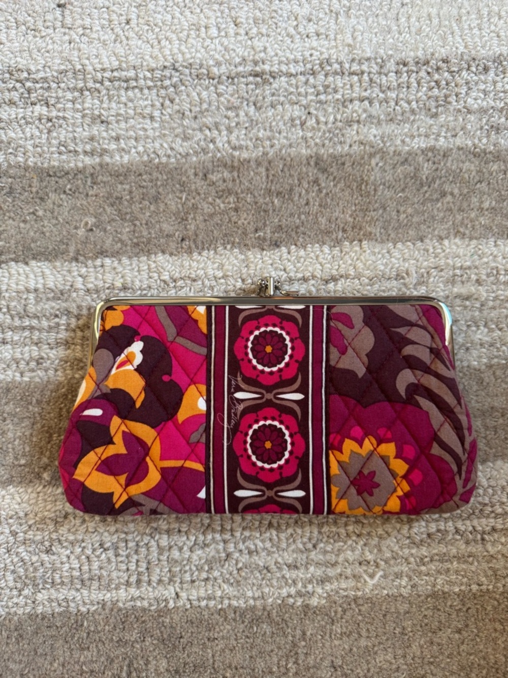 Vera Bradly Quilted Floral Frame Clutch